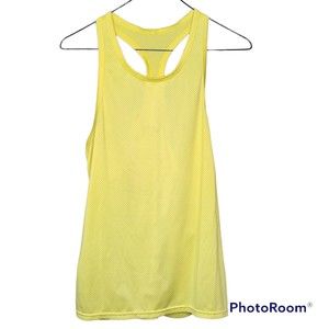 ZYIA Active Woman’s Yellow Mesh Racerback Athletic Tank Top Size Medium